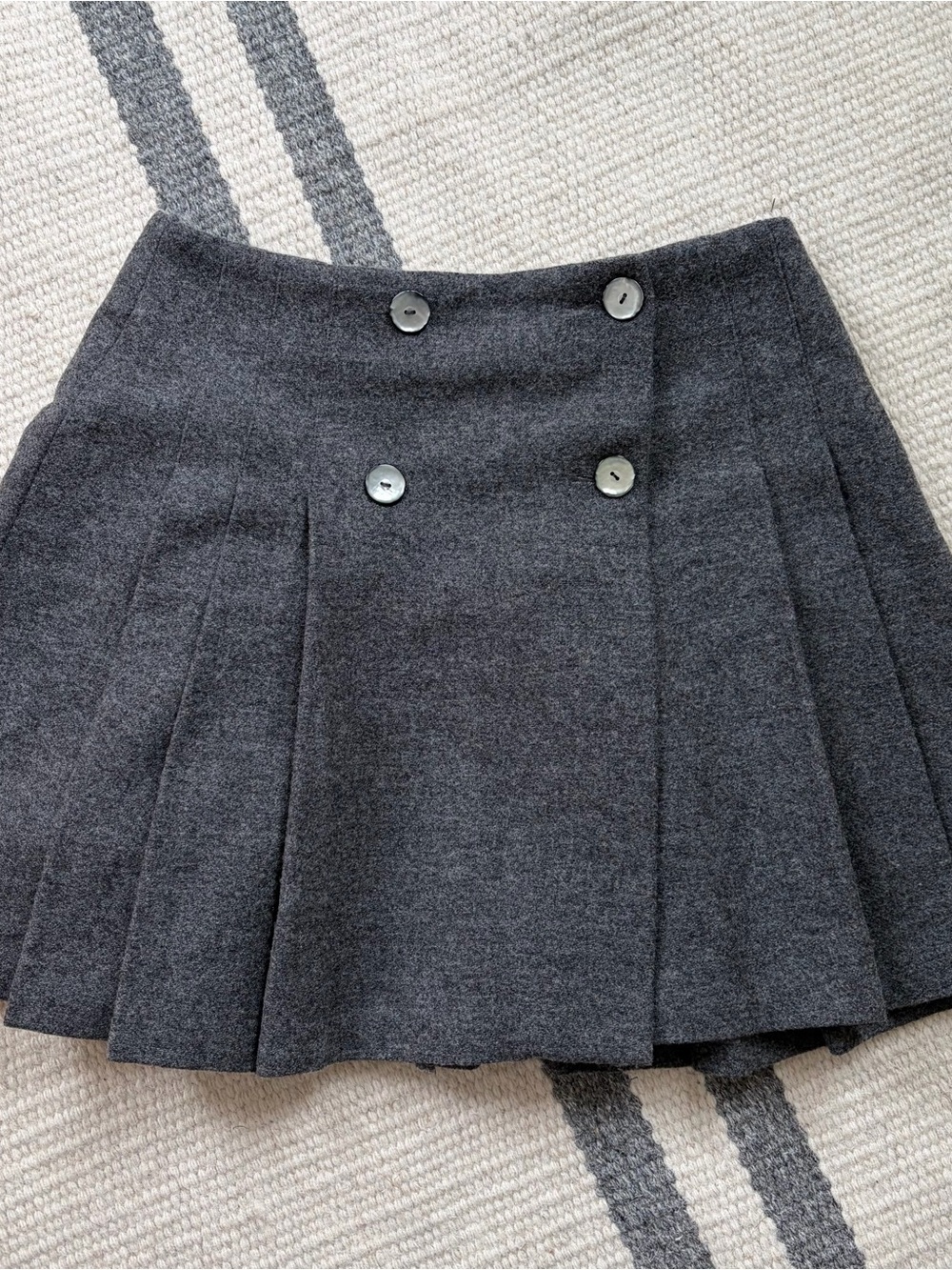 The Limited 100% Wool Grey Pleated Mini Skirt Size 6 NWT Twee 90s Vintage Preppy